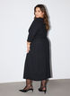 Jerseykjole med drapering og dekorativ spenne, Svart, Model image number 1