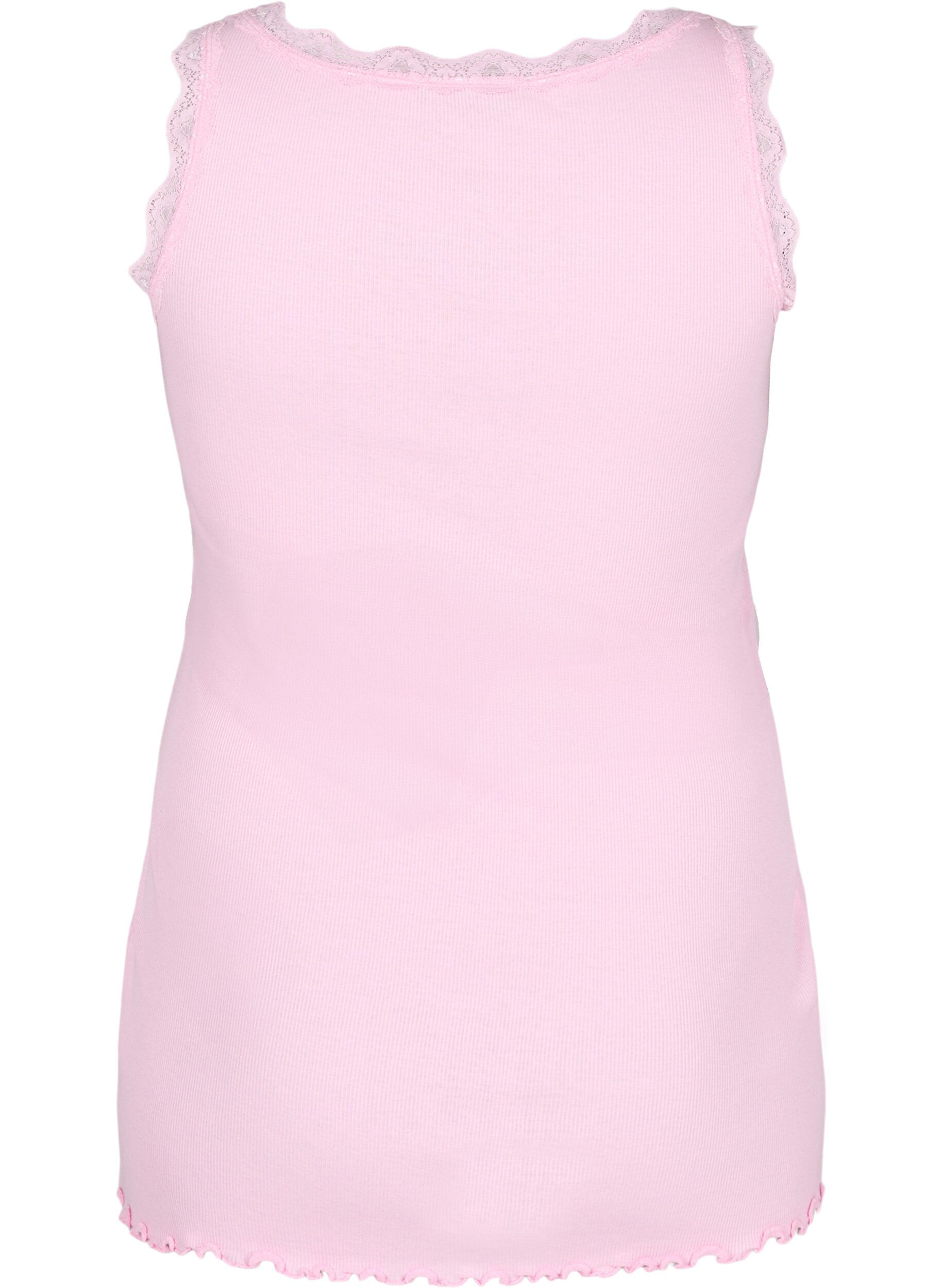 ZizziTopp med blondekant, Rosa, Packshot image number 1