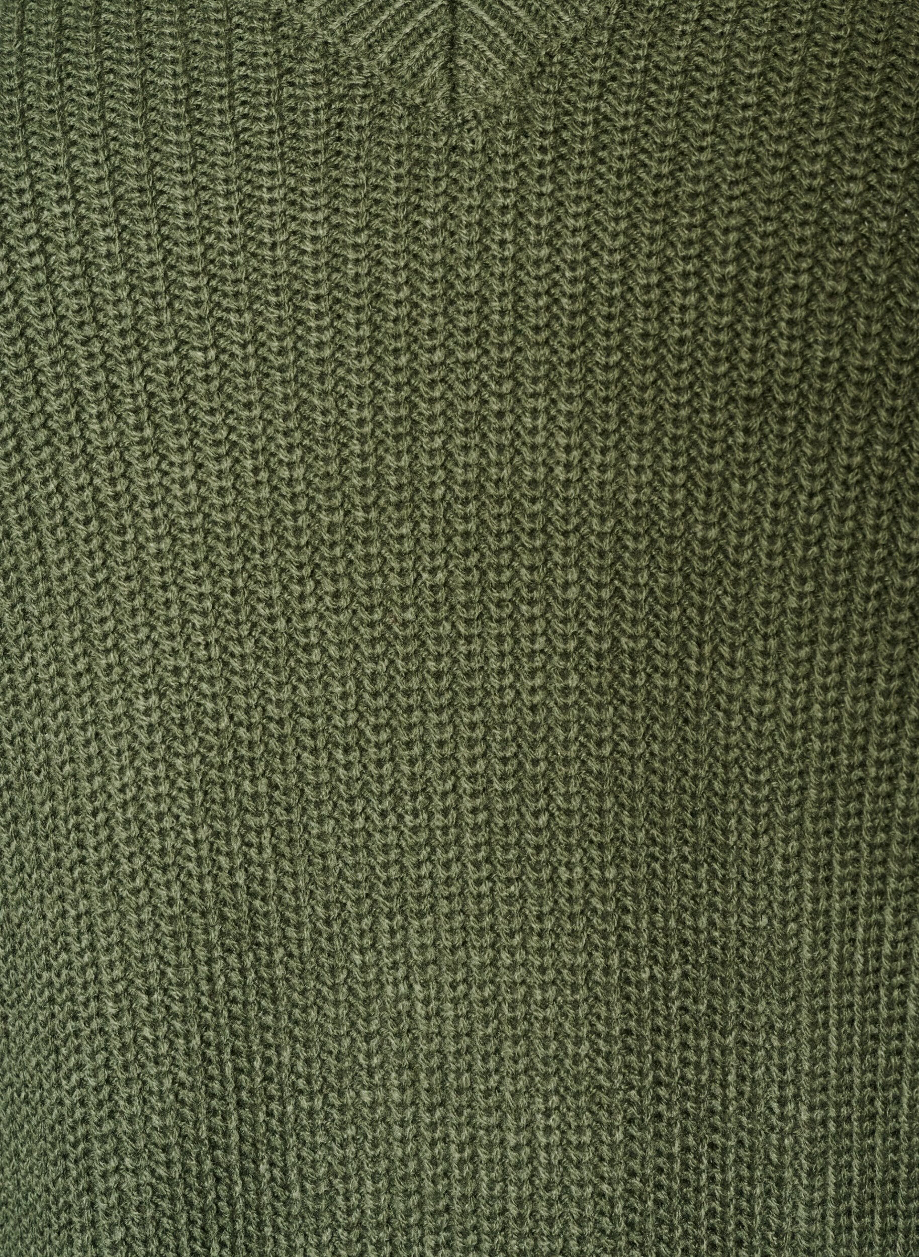 ZizziLang ribbestrikket bluse med V-hals, Gr&oslash;nn, Packshot image number 2
