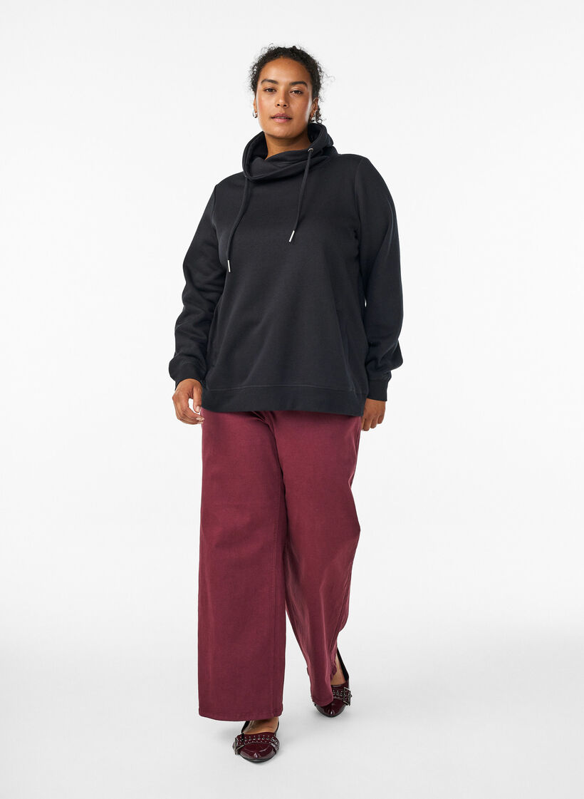 FLASH - Genser med høy hals og lommer, Svart, Model image number 1