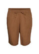 Loose fit bomullsmusselinshorts med h&oslash;y midje, Brun, Packshot image number 0