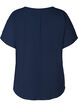 Kortermet bluse med rund hals, Bl&aring;, Packshot image number 1