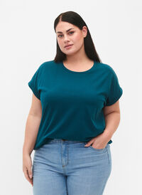Kortermet T-skjorte, 2 stk., Deep Teal / Black, Model