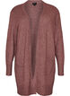 Ribbestrikket cardigan med lommer, Rosa, Packshot image number 0