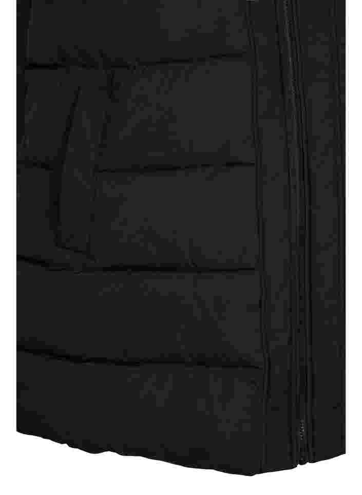 Lang vest med hette og glidelås, Black, Packshot image number 3