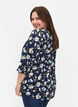 Blomstret bluse med 3/4-ermer, P. Blue Flower AOP, Model image number 1