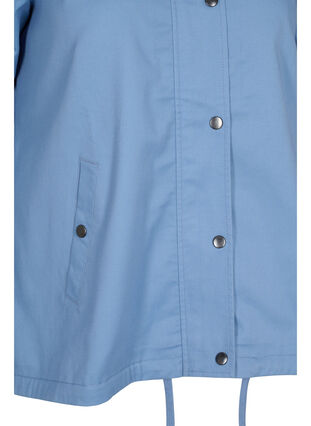 Parkajakke med hette og passepoilerte lommer, Blue Shadow, Packshot image number 3
