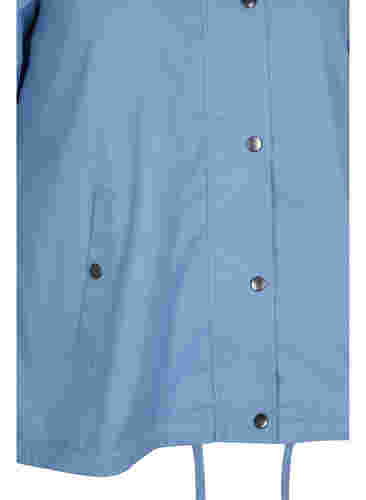 Parkajakke med hette og passepoilerte lommer, Blue Shadow, Packshot image number 3