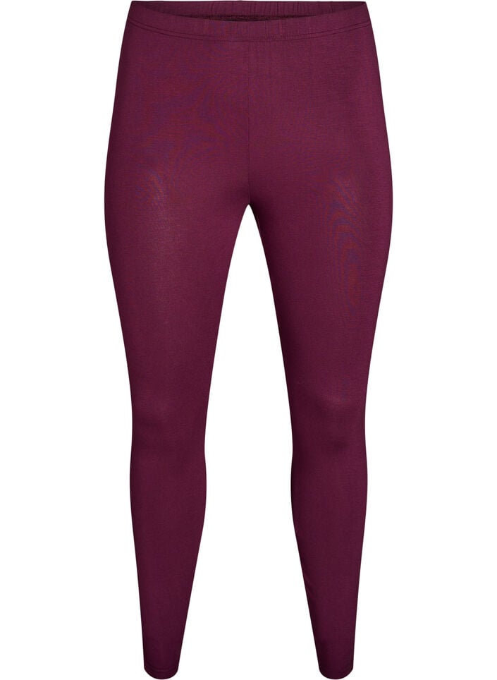 Basis leggings i viskose, M&oslash;rk Bordeaux, Packshot image number 0