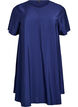 A-line kjole i viskose med korte ermer, Blå, Packshot image number 0