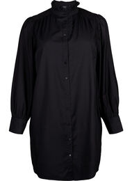 Viscose skjorte kjole med ruffles, Black