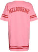 Kort T-skjortekjole med sporty detaljer, Rosa, Packshot image number 1