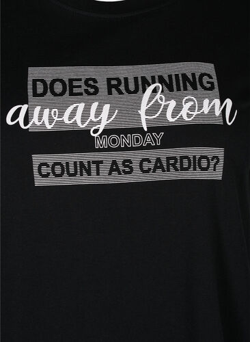 T-skjorte til trening med trykk, Black Monday, Packshot image number 2