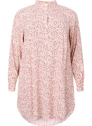 Prikket viskosekjole med knapper, Rose Dot AOP