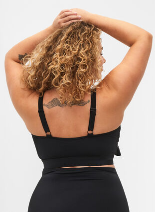 Bikinitop med volanger og uttagbare innlegg, Black, Model image number 1