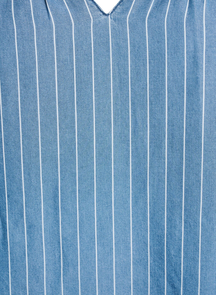Stripete denimbluse med lange ermer, Blå, Packshot image number 2