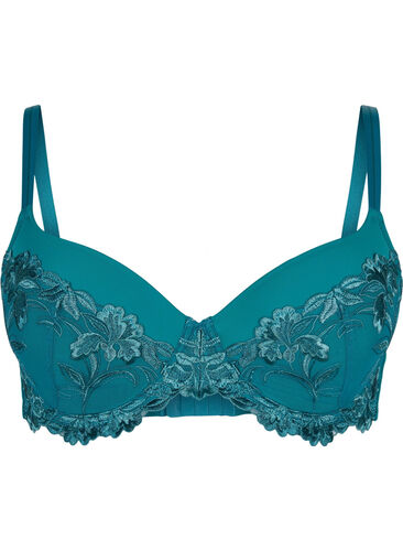 Blonde-BH med bøyle og vattering, Green-Blue Slate, Packshot image number 0