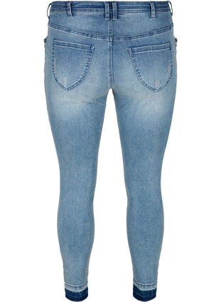Super slim Amy jeans med splitt, Blue denim, Packshot image number 1