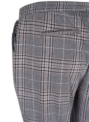 Cropped Maddison bukser med rutete mønster, Black Check, Packshot image number 3