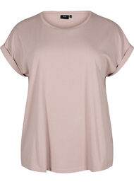 Kortermet T-skjorte i bomullsblanding, Rosa