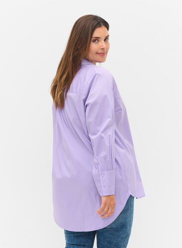 Langermet skjorte med høy mansjett, Lavender, Model image number 1