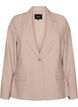 Klassisk blazer med enkel knappelukking og lommer, Beige, Packshot image number 0
