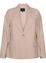 Klassisk blazer med enkel knappelukking og lommer, Beige
