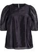 Festbluse i organza-uttrykk med prikker, Svart, Packshot image number 0