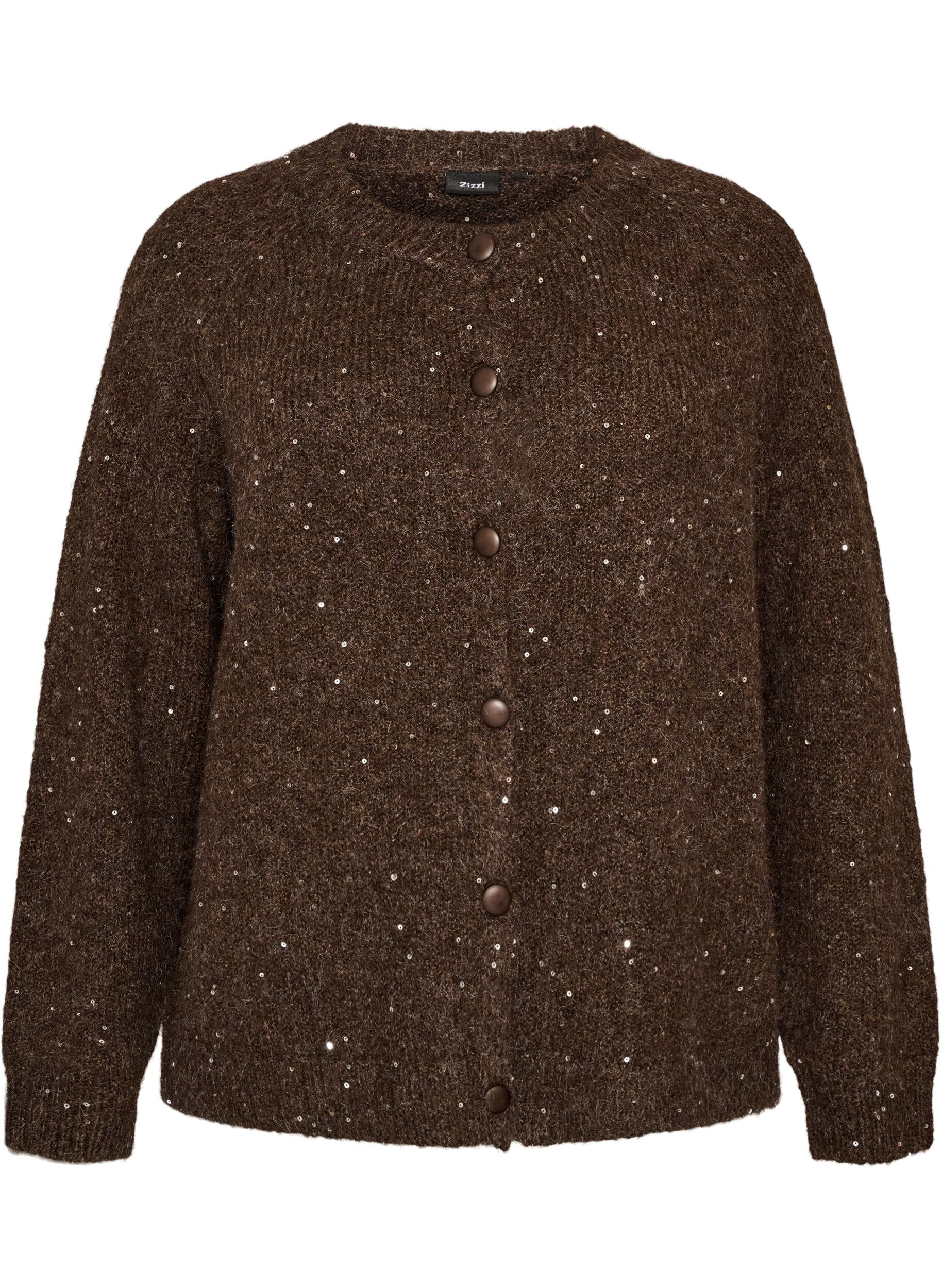 Cardigan med paljetter og knapper