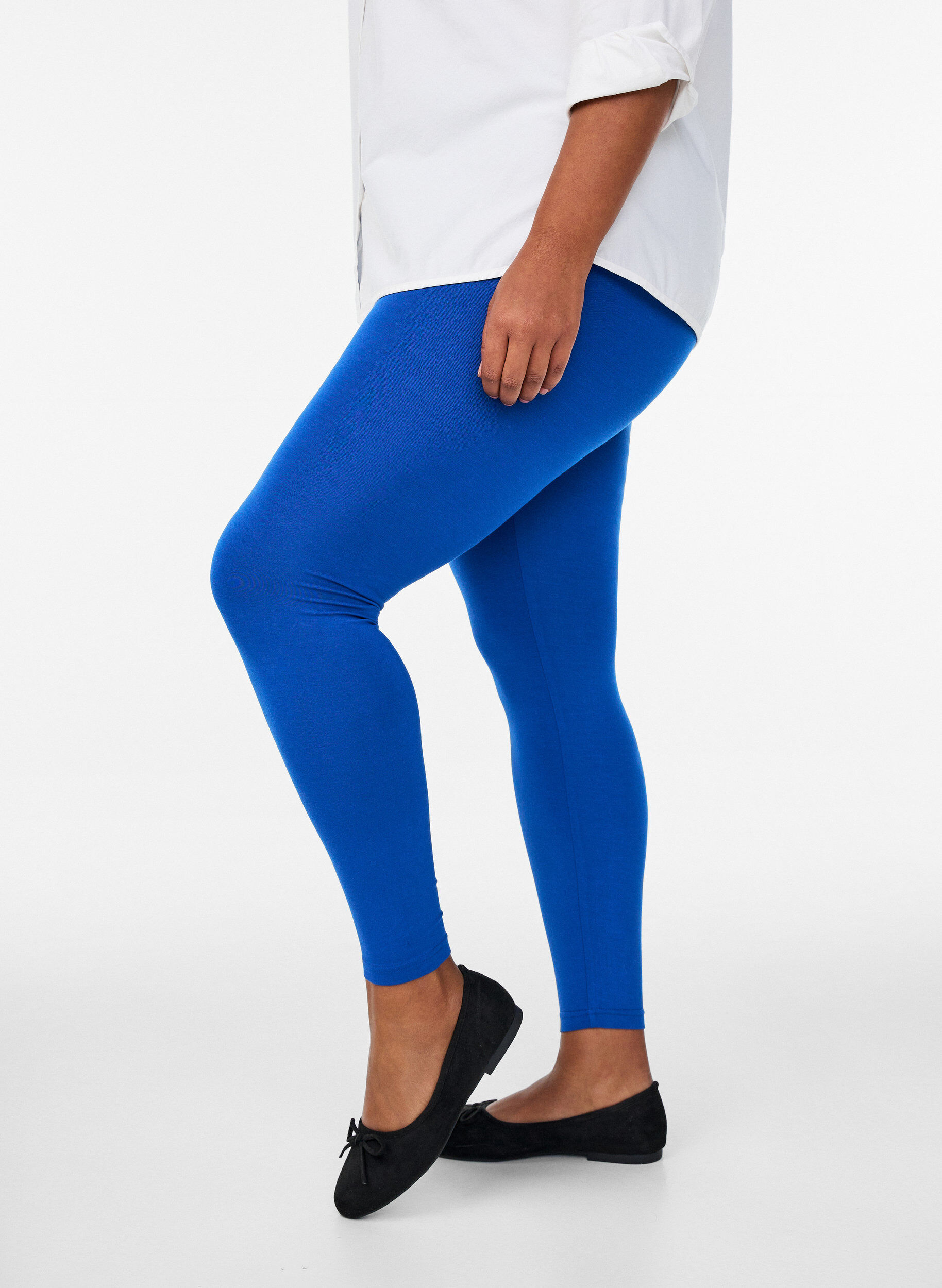 Basis leggings i viskose, Bl&aring;, Model