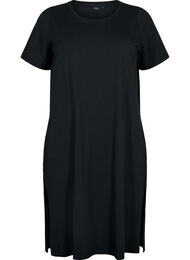 Bomullskjole med korte ermer, Black