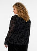 Meshbluse med blomstertrykk og &aring;pen front, Svart, Model image number 2