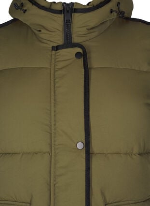 Zizzi Kort puffjakke med kontrastdetaljer, Grønn, Packshot image number 2
