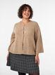 Cardigan i ullblanding med 3/4 ermer, Beige, Model image number 0