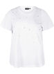 T-skjorte i bomull med rhinestones, Bright White, Packshot image number 0
