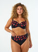 Mikrofiberstring med blomsterbroderi, Svart, Model image number 0