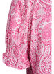 Viskose bluse med paisleym&oslash;nster og firkantet utringning, Rosa, Packshot image number 3