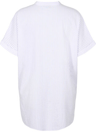 Stripete skjorte med brystlommer, White/LavenderStripe, Packshot image number 1