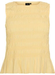 Smock-topp med b&aring;thals og peplum-fald, Gul