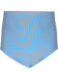 Stripete bikinitruse med ekstra høy midje, BlueWhite Stripe AOP