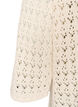 Strikket cardigan med hullbroderi og V-hals, Beige, Packshot image number 3