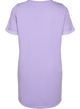 Kjole med korte ermer og splitt, Lavender, Packshot image number 1