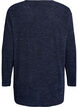 Langermet bluse med tekstur, Bl&aring;, Packshot image number 1