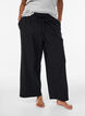 Ribbede pyjamabukser med rette ben, Svart, Model image number 1