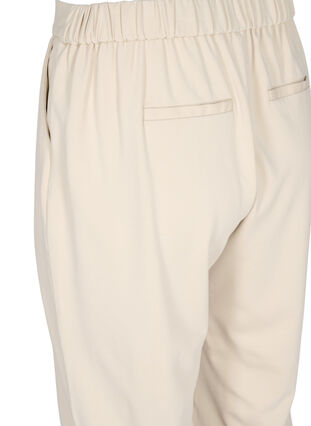 Ensfargede culottebukser med lommer, Off White, Packshot image number 3