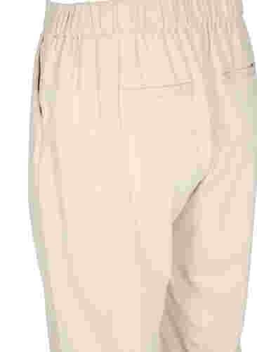Ensfargede culottebukser med lommer, Off White, Packshot image number 3