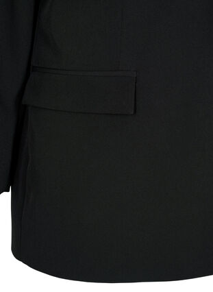 Zizzi Klassisk blazer med knappelukking, Svart, Packshot image number 3