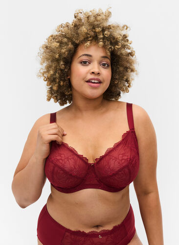 BH med blonder og bøyle, Rhubarb, Model image number 0