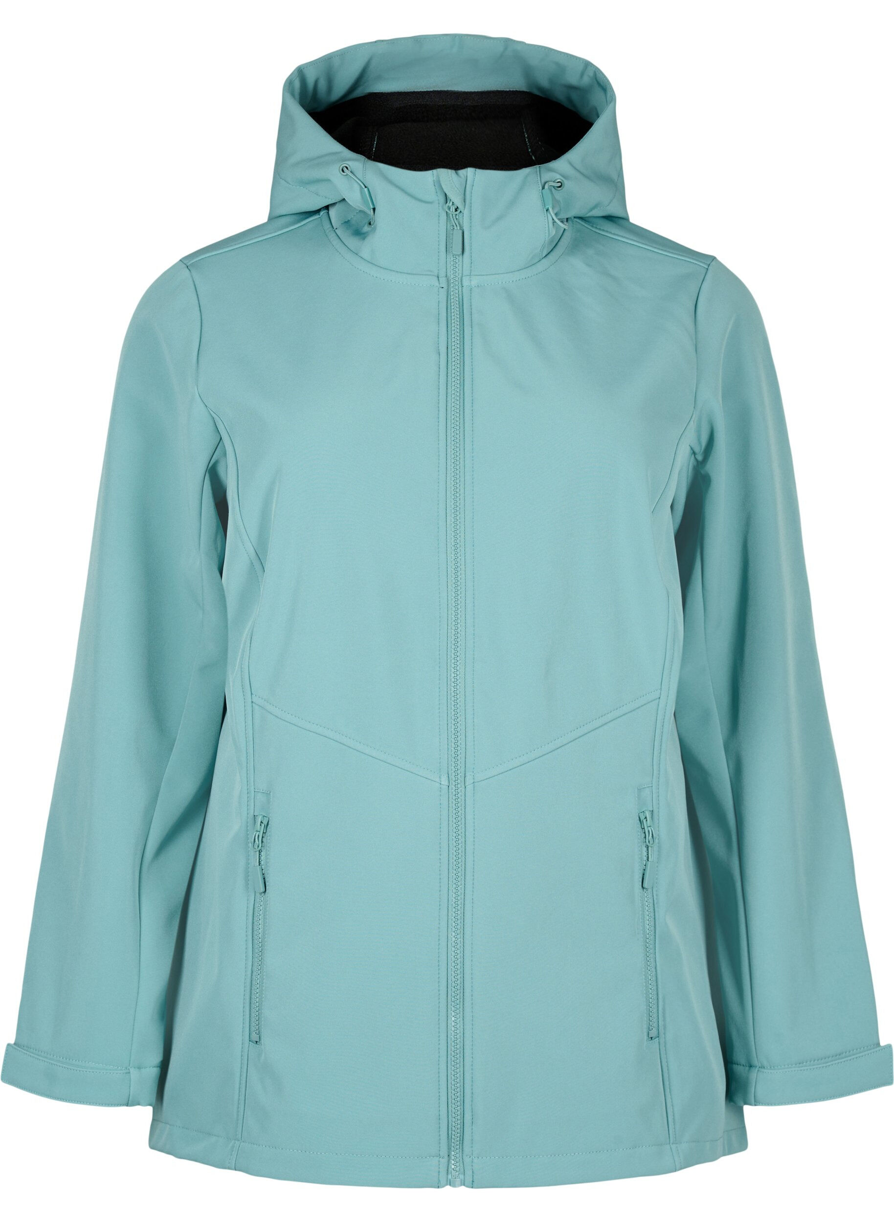 Zizzi Kort softshell jakke med lommer, Arctic, Packshot image number 0
