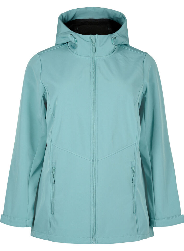 Kort softshell jakke med lommer, Arctic, Packshot image number 0